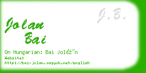 jolan bai business card